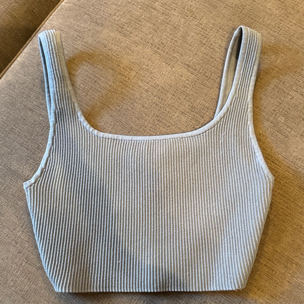 NWOT Babaton Ribbed Knit Crop Tank Top Blue